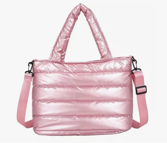Bolso de hombro acolchado para mujer, bolso de hombro a la moda, color blanco
