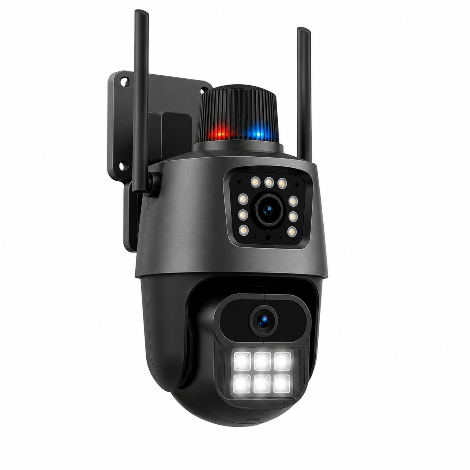 Cámara de seguridad Wifi PTZ 360° con doble lente y sirena 6MP
