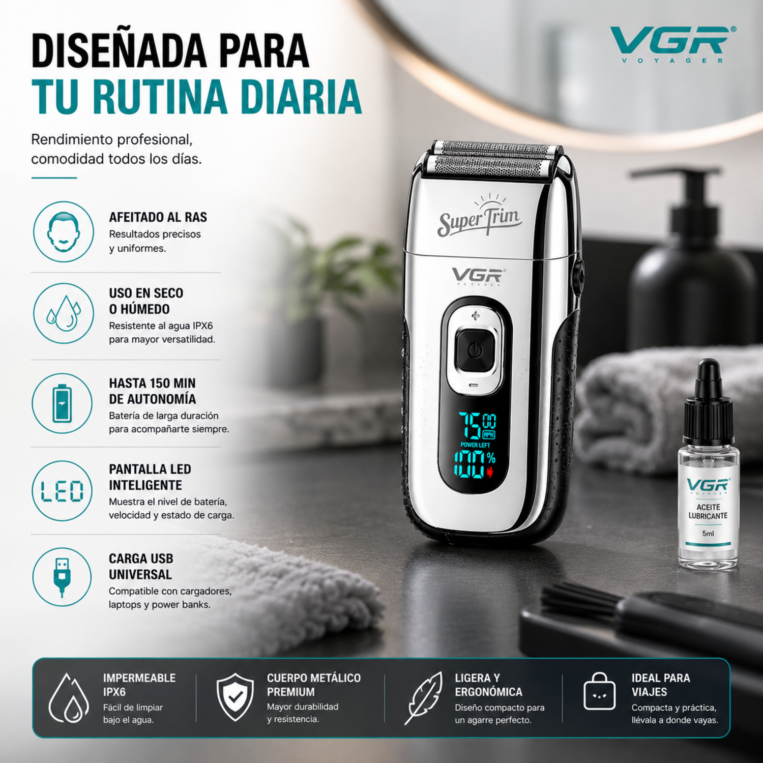 Afeitadora VGR VGR V-332