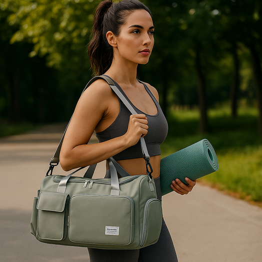 Bolso deportivo de viaje o gimnasio color Gris