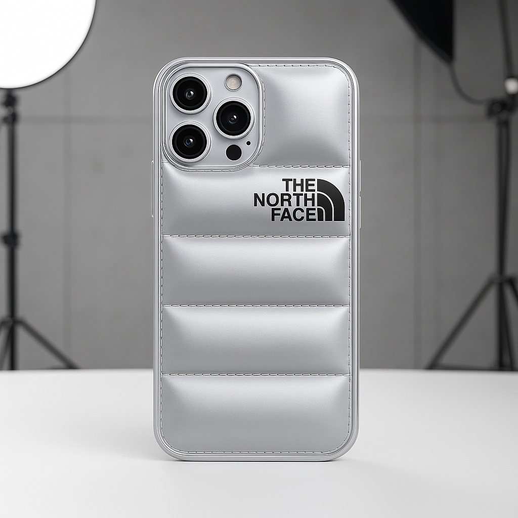 Funda Para Iphone The North Face Case color Plateado