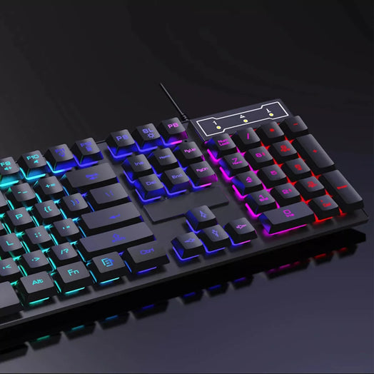 Combo Kit Teclado Y Mouse Gamer Luces Multi Color Rgb Usb