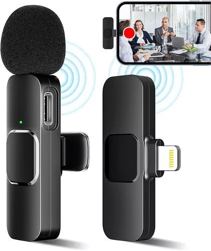 Micrófono Doble Inalámbrico Para Celular Compatible con Iphone y Android