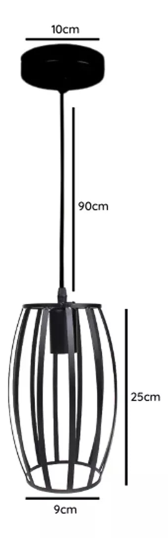 Lámpara Colgante Jaula Rejilla Metal Vintage Retro