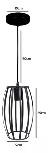 Lámpara Colgante Jaula Rejilla Metal Vintage Retro