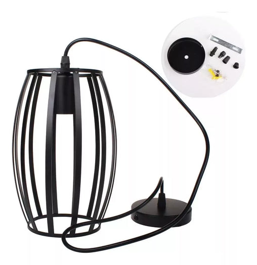 Lámpara Colgante Jaula Rejilla Metal Vintage Retro