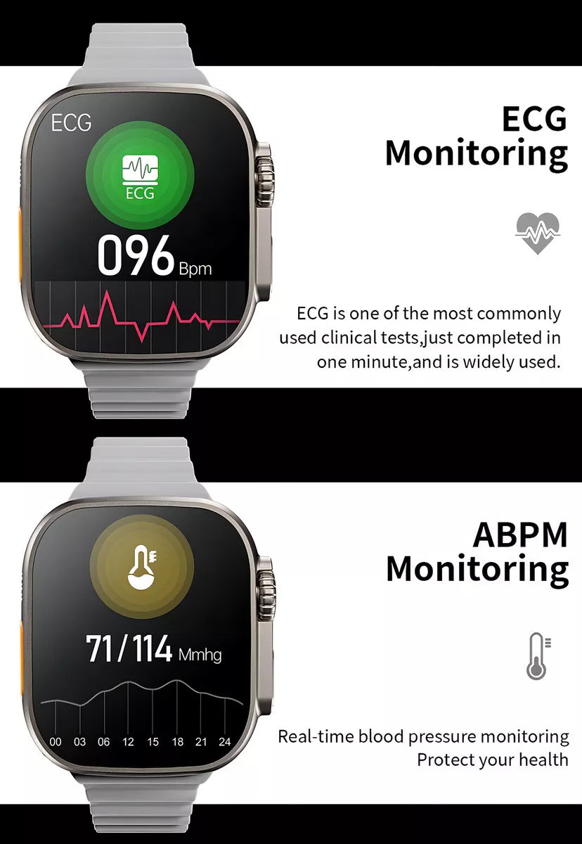 Reloj inteligente Smartwatch T800 Ultra Series con 8 pantallas, 1.99 pulgadas, Android, Bluetooth