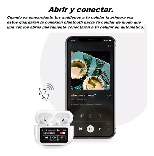 A9pro Auriculares Inalámbricos Con Pantalla Táctil Compatible Con iPhone Android
