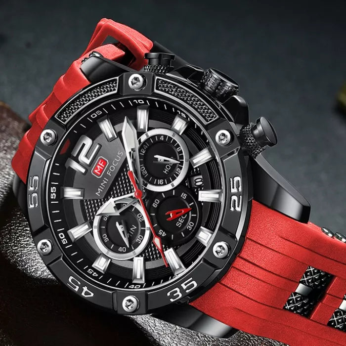 Reloj deportivo Mini Focus 0349 Rubro Negro para hombre