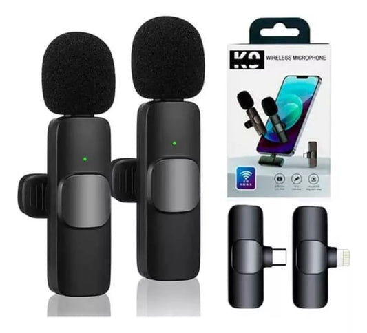 Micrófono Doble Inalámbrico Para Celular Compatible con Iphone y Android