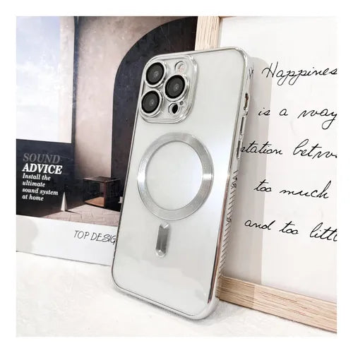 Case Funda Magsafe Magnética Para Iphone color Plateado