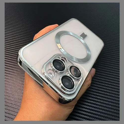 Case Funda Magsafe Magnética Para Iphone color Plateado