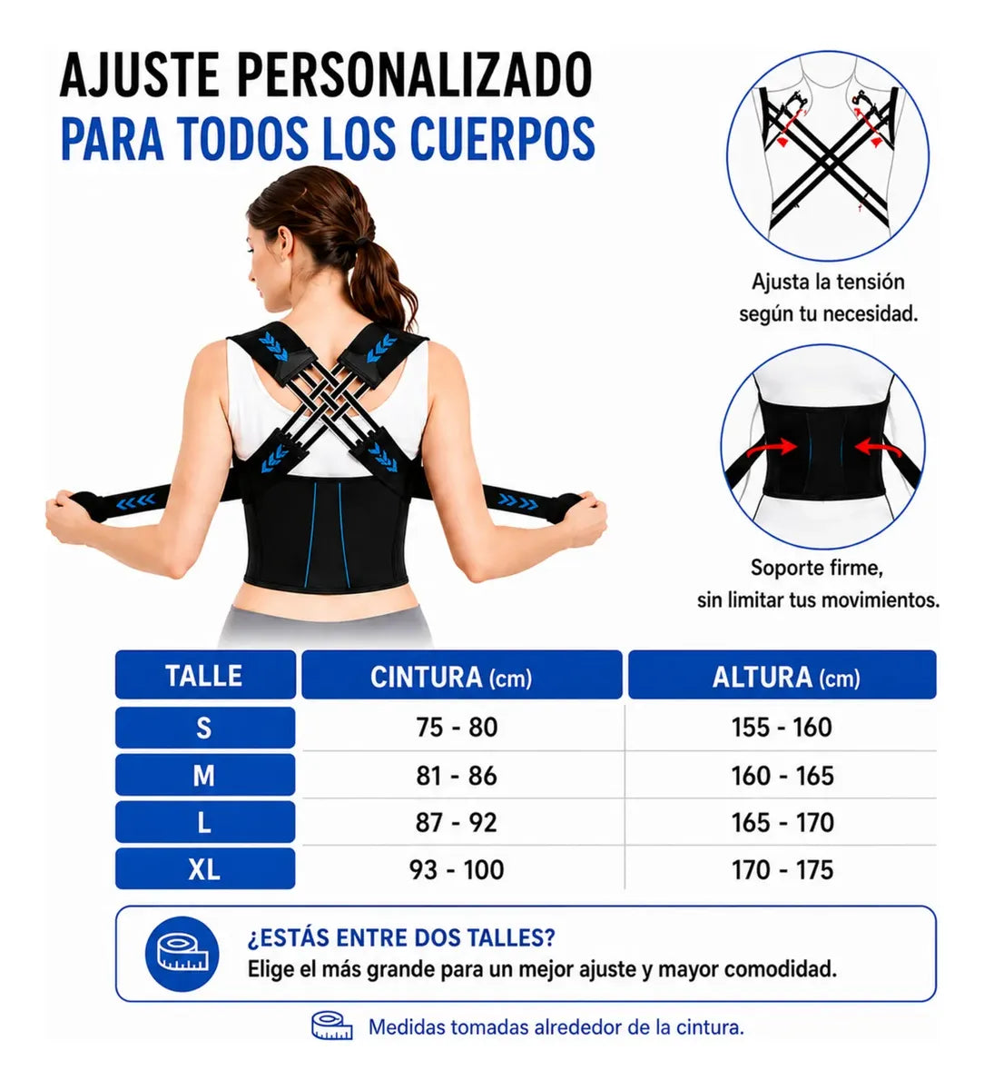 Faja Chaleco Corrector De Postura Soporte Espalda Ajustable