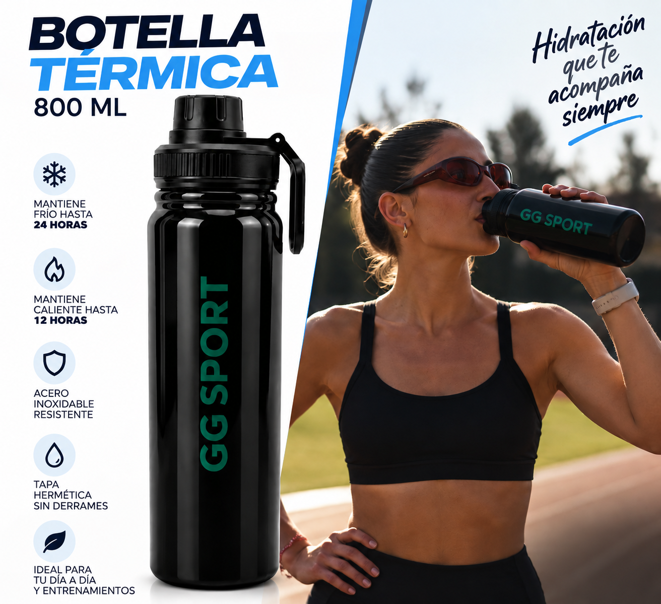 Energy Pack 2 en 1 – Auriculares Bluetooth + Botella Térmica 800 ml