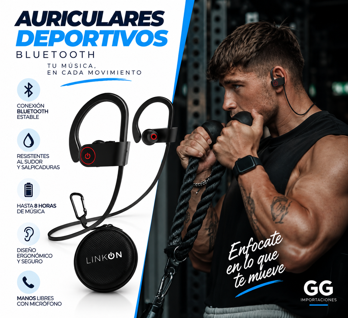 Energy Pack 2 en 1 – Auriculares Bluetooth + Botella Térmica 800 ml