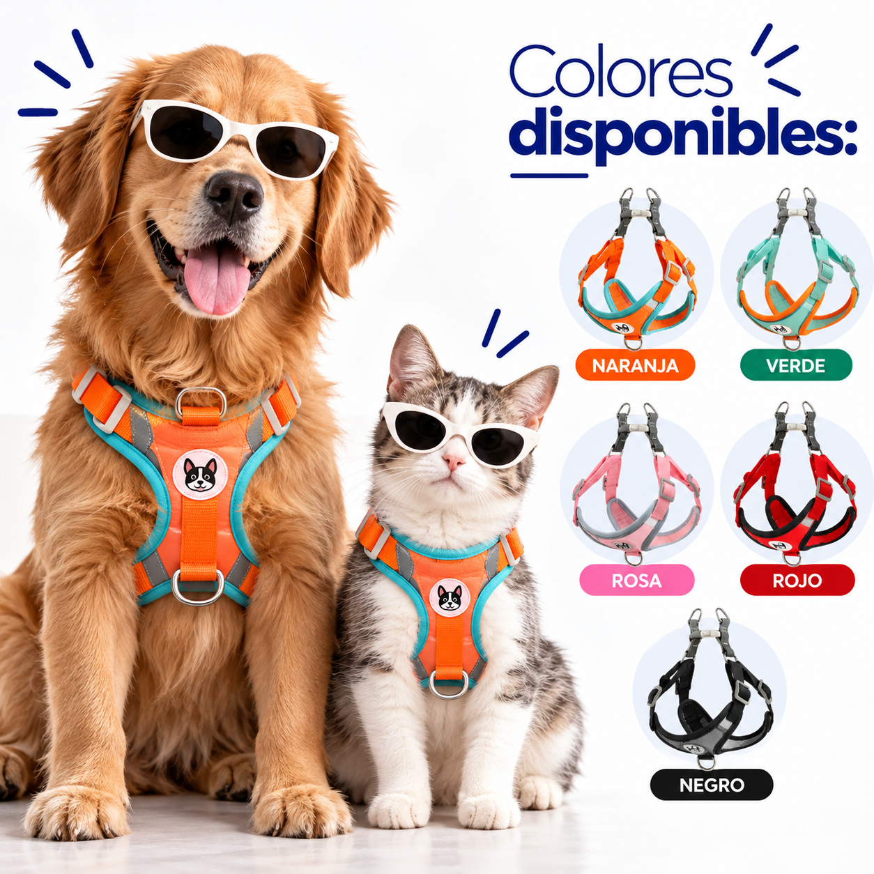 Pechera Ajustable para Perros y Gatos con Correa Incluida