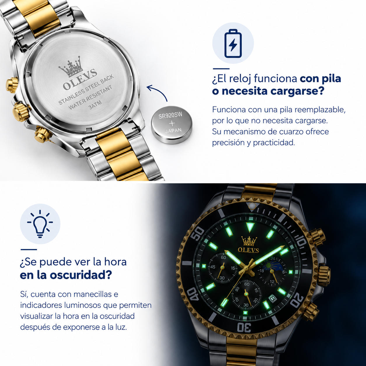 Reloj OLEVS Hombre 2870 – Resistente al Agua