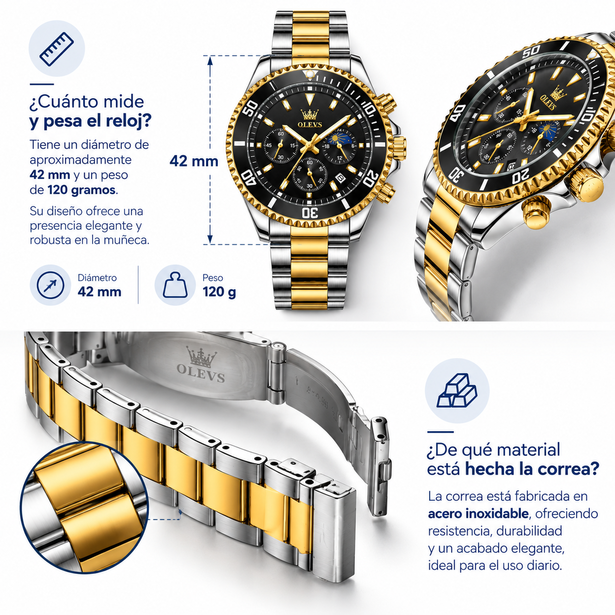 Reloj OLEVS Hombre 2870 – Resistente al Agua
