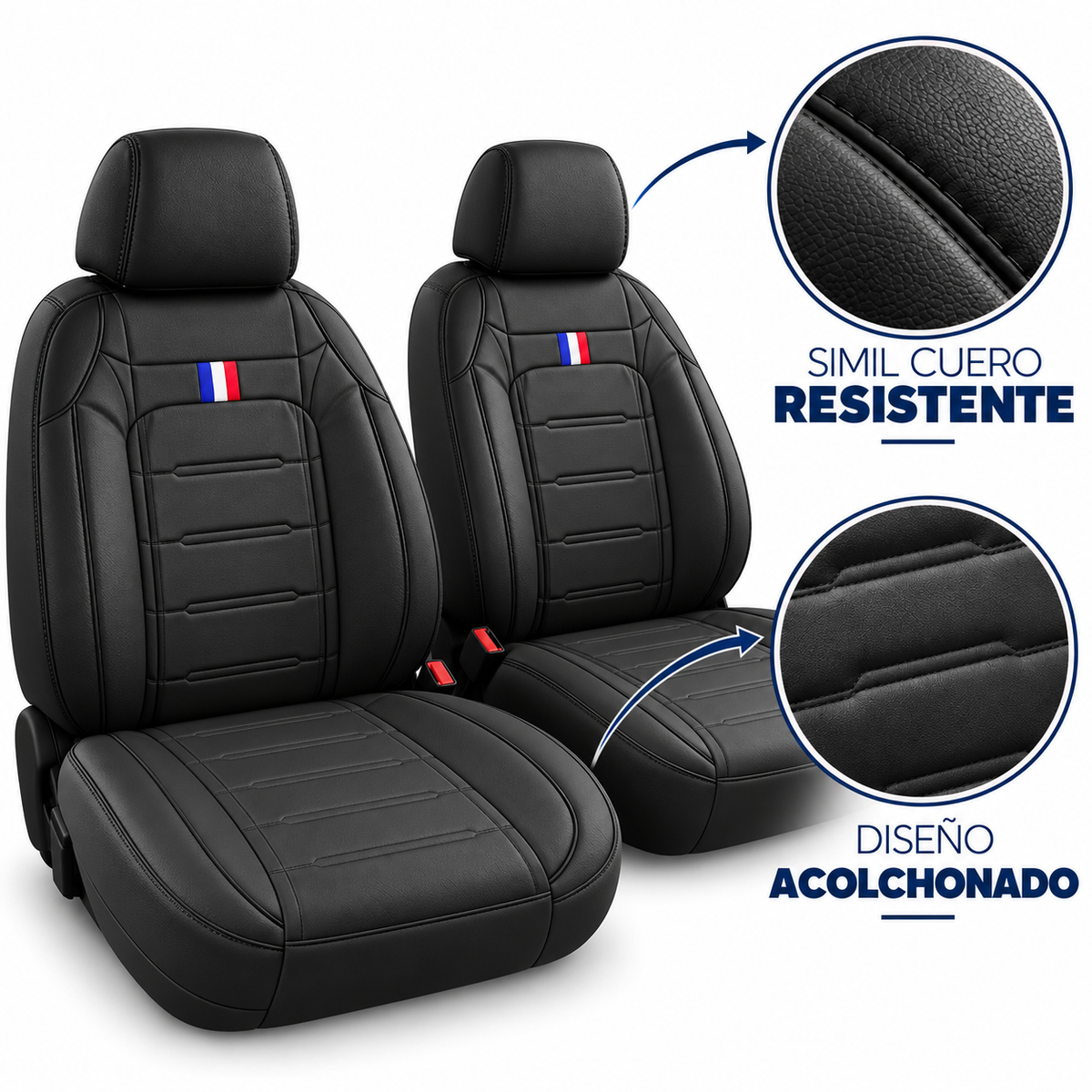 Cubreasientos Universales para Auto – Símil Cuero Acolchonado |