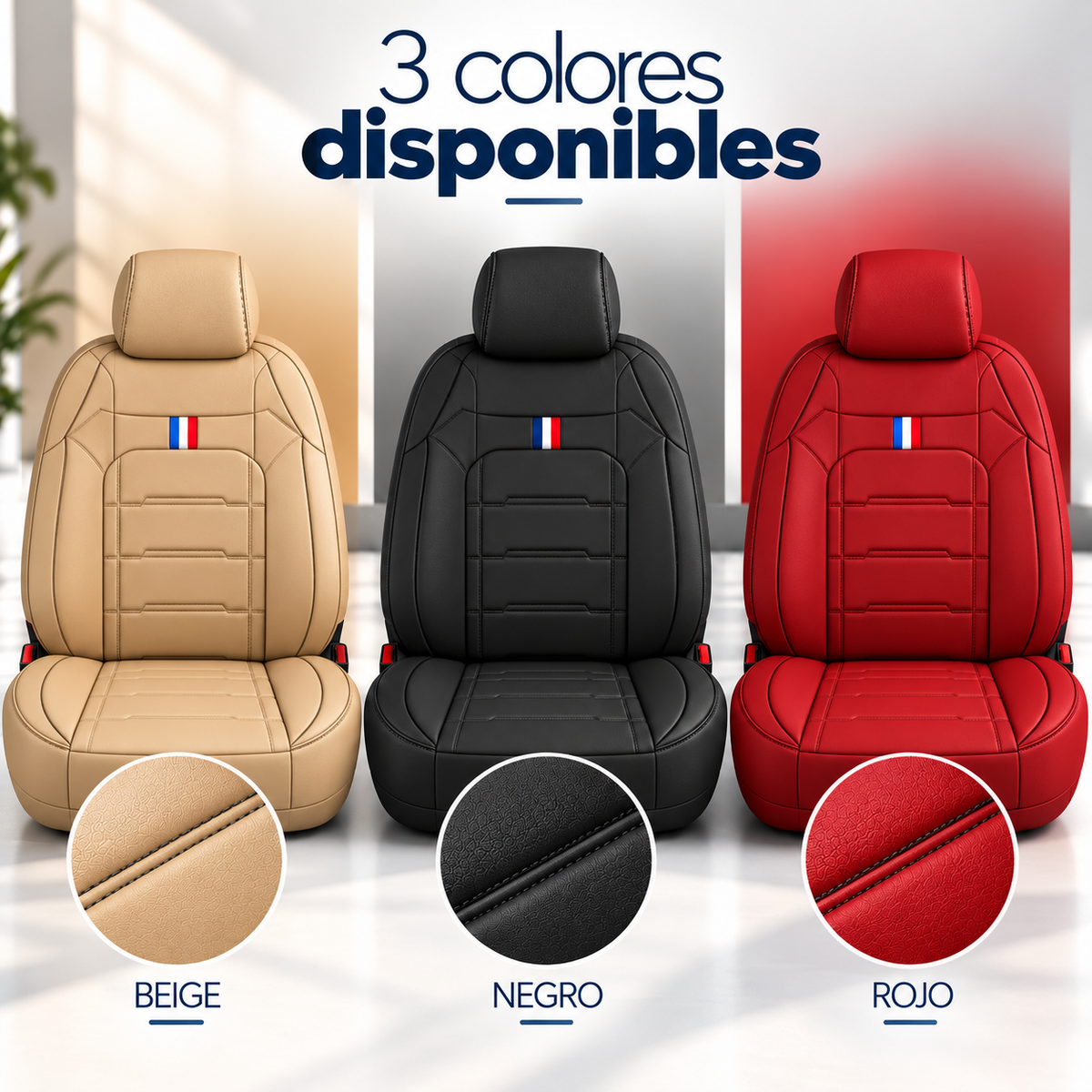 Cubreasientos Universales para Auto – Símil Cuero Acolchonado |