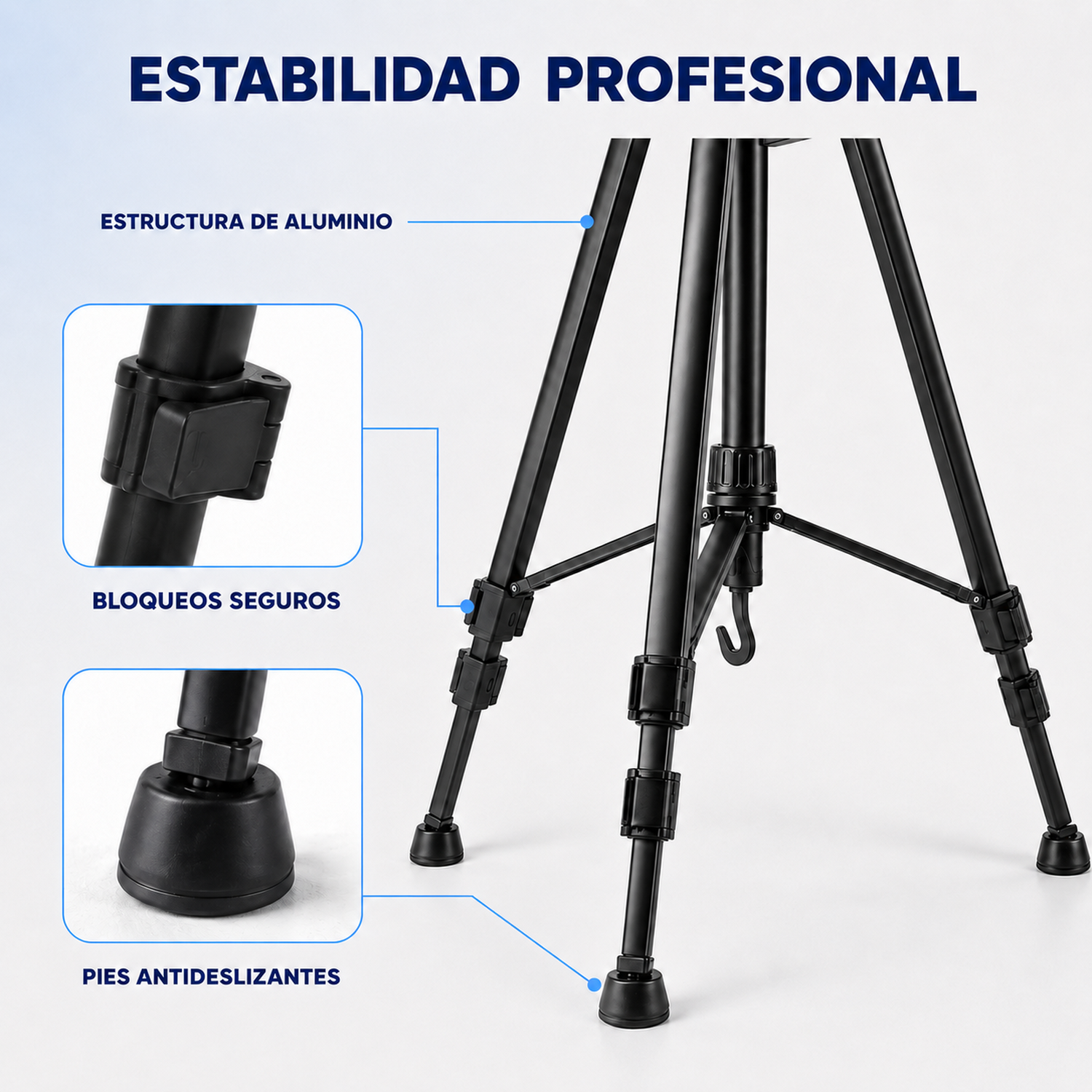 Trípode Profesional WT-3520 150 cm para Cámara y Celular con Control Bluetooth
