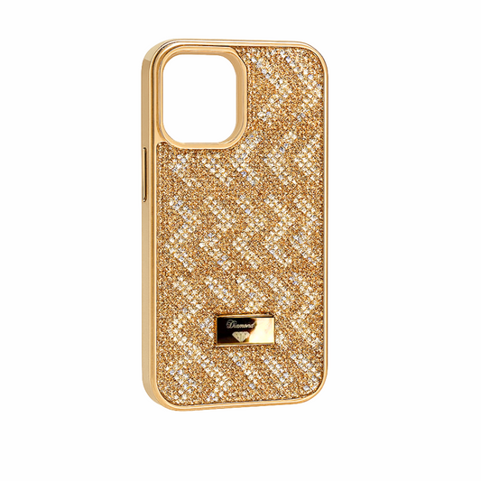 Funda Para Iphone Diamond Case con Brillos color Dorado