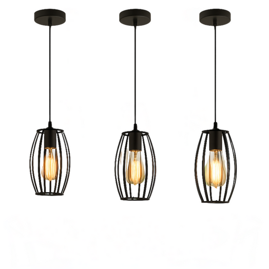 Lámpara Colgante Jaula Rejilla Metal Vintage Retro