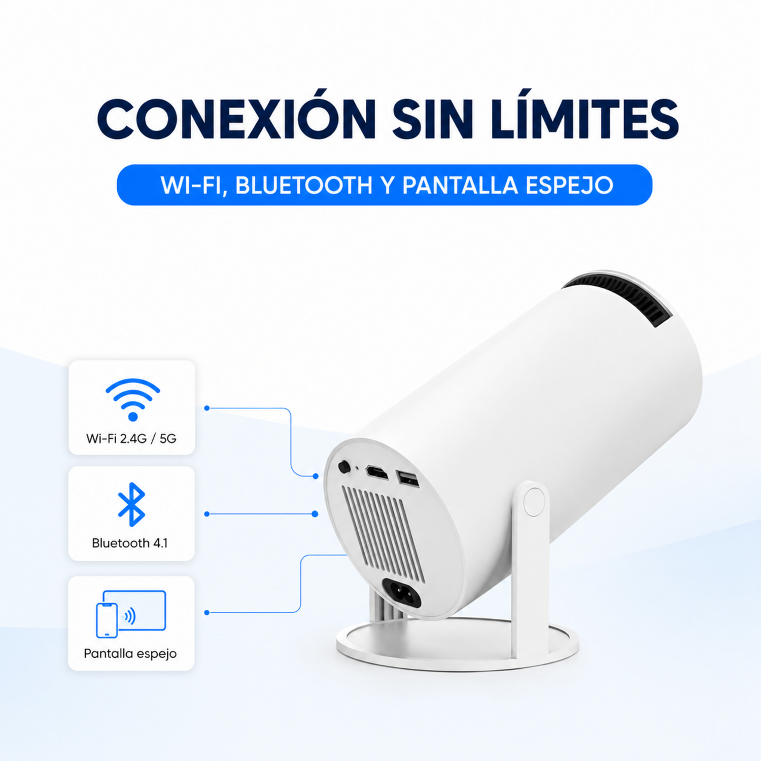 Mini Proyector Smart HY300 Android WiFi Bluetooth 130 Pulgadas