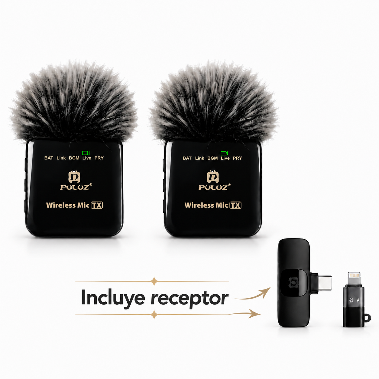 Micrófono Doble Inalámbrico De Solapa Premium Para Iphone y Android