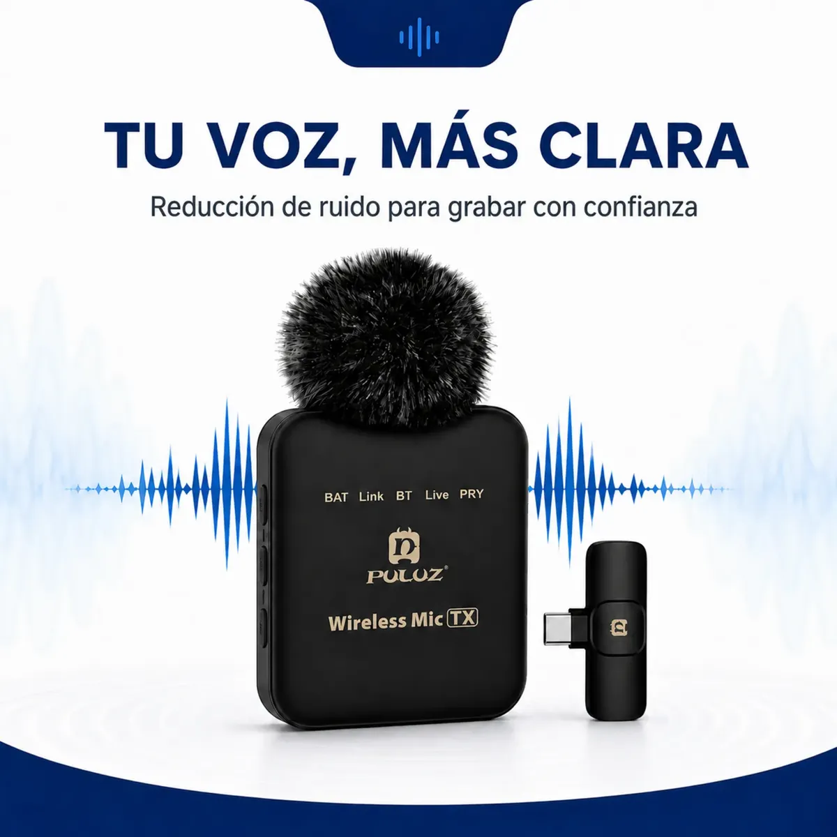 Micrófono Doble Inalámbrico De Solapa Premium Para Iphone y Android