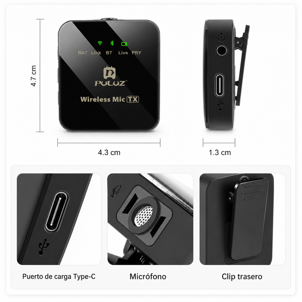 Micrófono Inalámbrico De Solapa Premium Para Iphone y Android